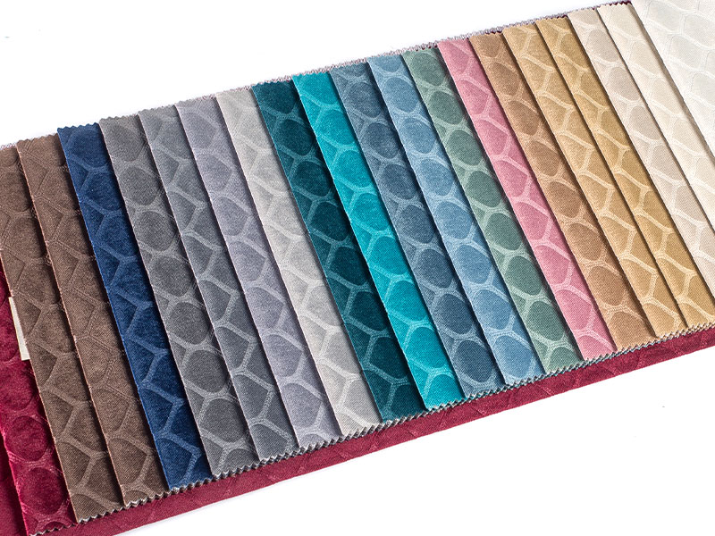 Якісна пофарбована рельєфна оксамитова тканина для домашнього декору